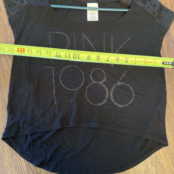 Victorias Secret Pink Top Size XS 1986 Sleeveless Lace Boat Neck Asymmetrical - Picture 8 of 9